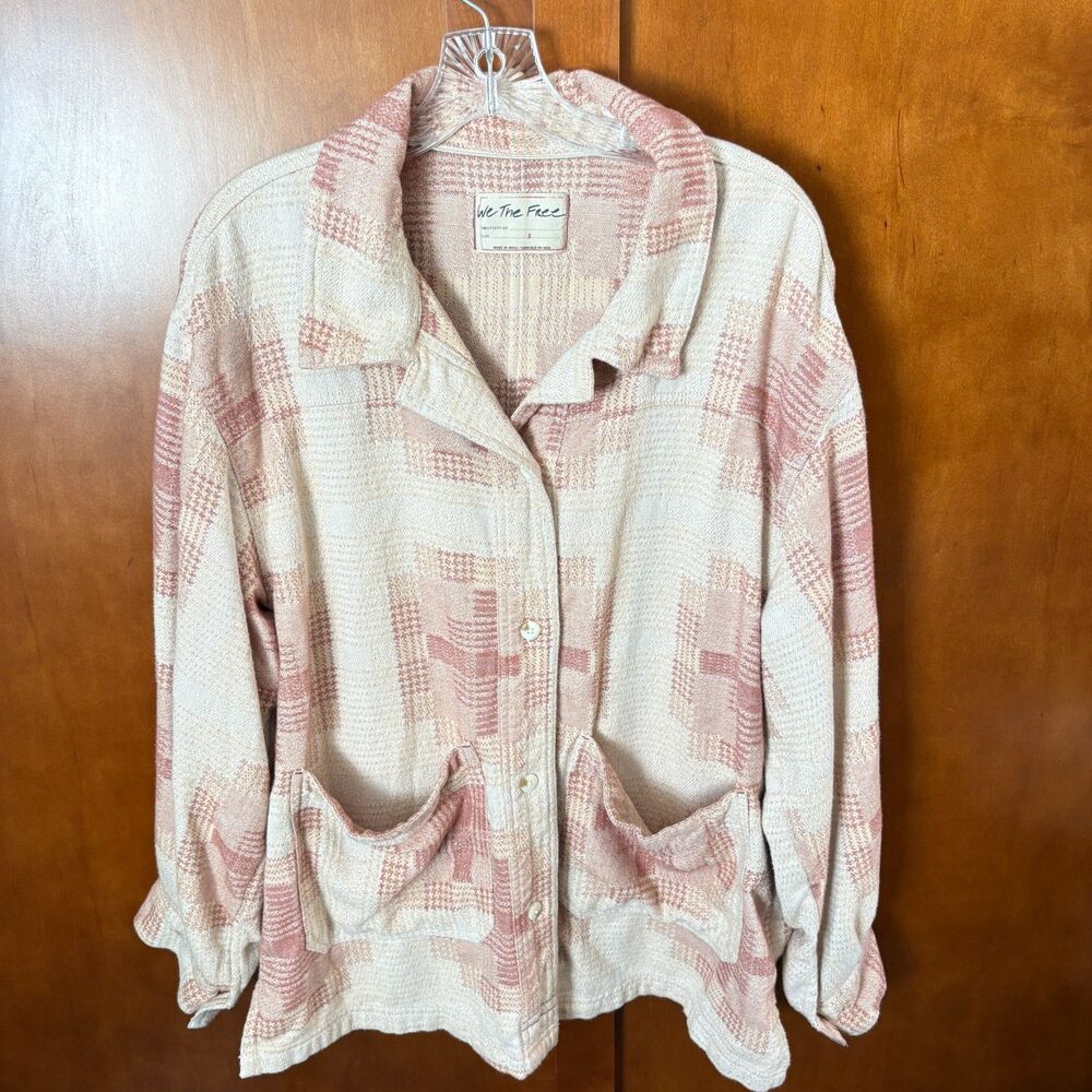 FREE PEOPLE WE THE FREE Berry Keep it Cozy Oversize Shacket Womens Size Small